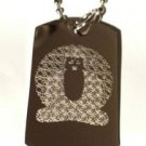 Contemporary Sitting Lotus Buddha Religion - Dog Tag w/ Metal Chain Necklace