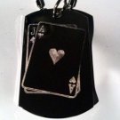 BLACKJACK 21 Cards Lucky Hearts Gamble Logo - Dog Tag w/ Metal Chain Necklace
