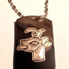 Aztec ART Forest Deer Fawn Animal Logo Symbol - Dog Tag w/ Metal Chain Necklace
