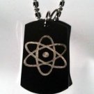 Nuclear Atom Atomic Power Logo Symbol - Dog Tag w/ Metal Chain Necklace
