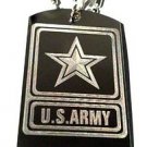 USA United States Military Army Star Logo  - Dog Tag w/ Metal Chain Necklace