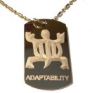 International Symbol for Adaptability Turtle - Dog Tag w/ Metal Chain Necklace