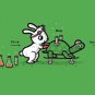 "Using Force" Bunny Rabbit Turtle Movement Physics Science - Vinyl Print Poster