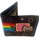 Nyan Cat Japanese Cartoon Internet Video Pop Tart Grey Bi-Fold Wallet