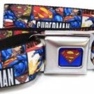 DC Comics Superman Seatbelt Belt - SUPERMAN Action Blocks White/Red/Blue