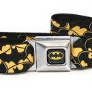 DC Comics Batman Seatbelt Belt - Bat Signals Stacked Yellow/Black