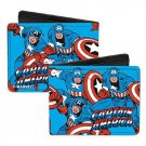 Marvel Comics Bi-Fold Wallet - Captain America Super Hero Action Poses w/ Shield