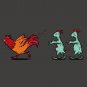 "Zombie Attack" Rooster Chased by Infected Chickens Funny - Vinyl Sticker