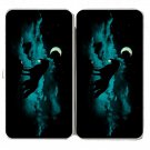 "Waning Crescent" Night Moon w/ Howling Wolf - Womens Taiga Hinge Wallet Clutch