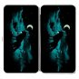 "Waning Crescent" Night Moon w/ Howling Wolf - Womens Taiga Hinge Wallet Clutch