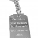 Christian Bible Verse Matthew 6:21 Treasure - Metal Ring Key Chain Keychain