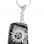 Flaming Sun Pentagram Star Good Protection - Metal Ring Key Chain Keychain