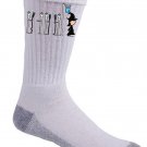 "Parking" Funny Witch Broomstick Street Park w/ Meters Humor - Crew Socks Pair