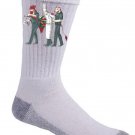 "Murder Chef" Funny Vegetarian Justice Cow & Chicken Humor - Crew Socks Pair