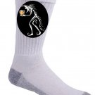 "Kidnap" Evil Moon Creature Stealing Sun in Cage - Crew Socks Pair