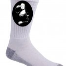 "Winked" Funny Famous Painting Artwork Black & White Parody - Crew Socks Pair