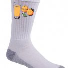 "So Long My Friend" Funny Orange Funeral w/ Fruit Juice Glass - Crew Socks Pair