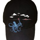 "Octotrap" Octopus Tricking Lifeguard Ocean Funny - Black Adjustable Cap Hat