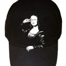 "Winked" Funny Famous Painting Artwork B&W Parody - Black Adjustable Cap Hat