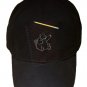 "Sketching Escape" Funny Bear Drawing Punching Paper - Black Adjustable Cap Hat
