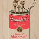 "Original" Dampbell's Soup Mushrooms Parody - Plywood Wood Print Poster Wall Art