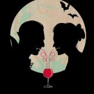 "Bloody Couple" Vampire Couple Love Date - Plywood Wood Print Poster Wall Art
