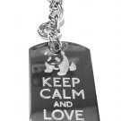 Keep Calm and Love Pandas w/ Cute Panda Bear - Metal Ring Key Chain Keychain