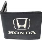 Honda Motors "H" Car Vehicle Vintage Style Logo Black Bi-Fold Wallet