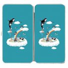 "Colorful Playground" B&W Animals w/ Rainbow - Womens Taiga Hinge Wallet Clutch