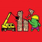 "Part-Time Job Construction" Funny Comic Parody - Rectangle Refrigerator Magnet
