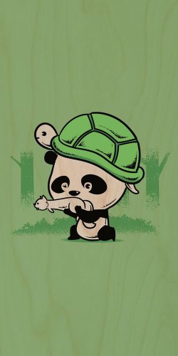"The War Partners" Panda, Turtle, Squirrel - Plywood Wood Print Poster Wall Art