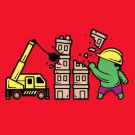 "Part-Time Job Construction" Comic Parody - Plywood Wood Print Poster Wall Art