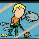 "Part-Time Job Aquarium" Funny Comic Parody - Plywood Wood Print Poster Wall Art