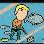 "Part-Time Job Aquarium" Funny Comic Parody - Plywood Wood Print Poster Wall Art
