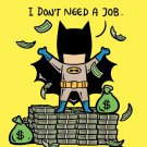 "Part-Time Job No Job" Funny Comic Parody - Plywood Wood Print Poster Wall Art