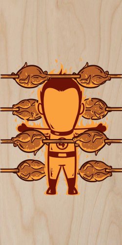 "Part-Time Job Roast Chicken" Comic Parody - Plywood Wood Print Poster Wall Art