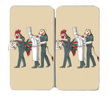 "Murder Chef" Funny Vegetarian Justice Humor - Womens Taiga Hinge Wallet Clutch