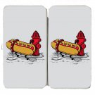 "Hotdawg" Hot Dog Chained to Fire Hydrant Fun - Womens Taiga Hinge Wallet Clutch