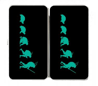 "Evolution" Transformation Turtle TV Parody - Womens Taiga Hinge Wallet Clutch