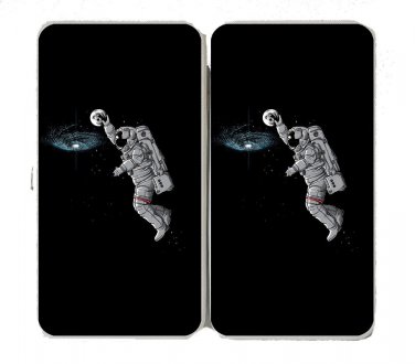 "Slam Dunk" Astronaut Moon & Galaxy Funny - Womens Taiga Hinge Wallet Clutch