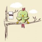 "Public Toilet" Bird in Tree w/ Paper Roll Funny - Rectangle Refrigerator Magnet