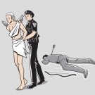 "Murder Cupid" Myth God Bow & Arrow Death Funny - Rectangle Refrigerator Magnet