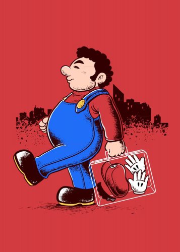 "Behind The Scene" Plumber Video Game Parody - Rectangle Refrigerator Magnet