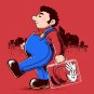 "Behind The Scene" Plumber Video Game Parody - Rectangle Refrigerator Magnet