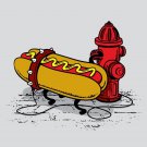 "Hotdawg" Hot Dog Chained to Fire Hydrant Funny - Rectangle Refrigerator Magnet