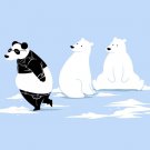 "Outfit" Polar & Panda Bear Clothes Animal Humor - Rectangle Refrigerator Magnet