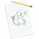 "Sketching Escape" Bear Drawing Punching Paper - Rectangle Refrigerator Magnet