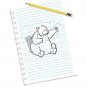 "Sketching Escape" Bear Drawing Punching Paper - Rectangle Refrigerator Magnet