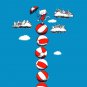"Sky Circus" Kitty Cat Balancing on Balls Funny - Rectangle Refrigerator Magnet