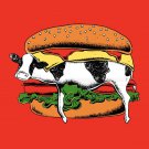 "Still Yum Yum" Funny Cow in Hamburger Cartoon - Rectangle Refrigerator Magnet